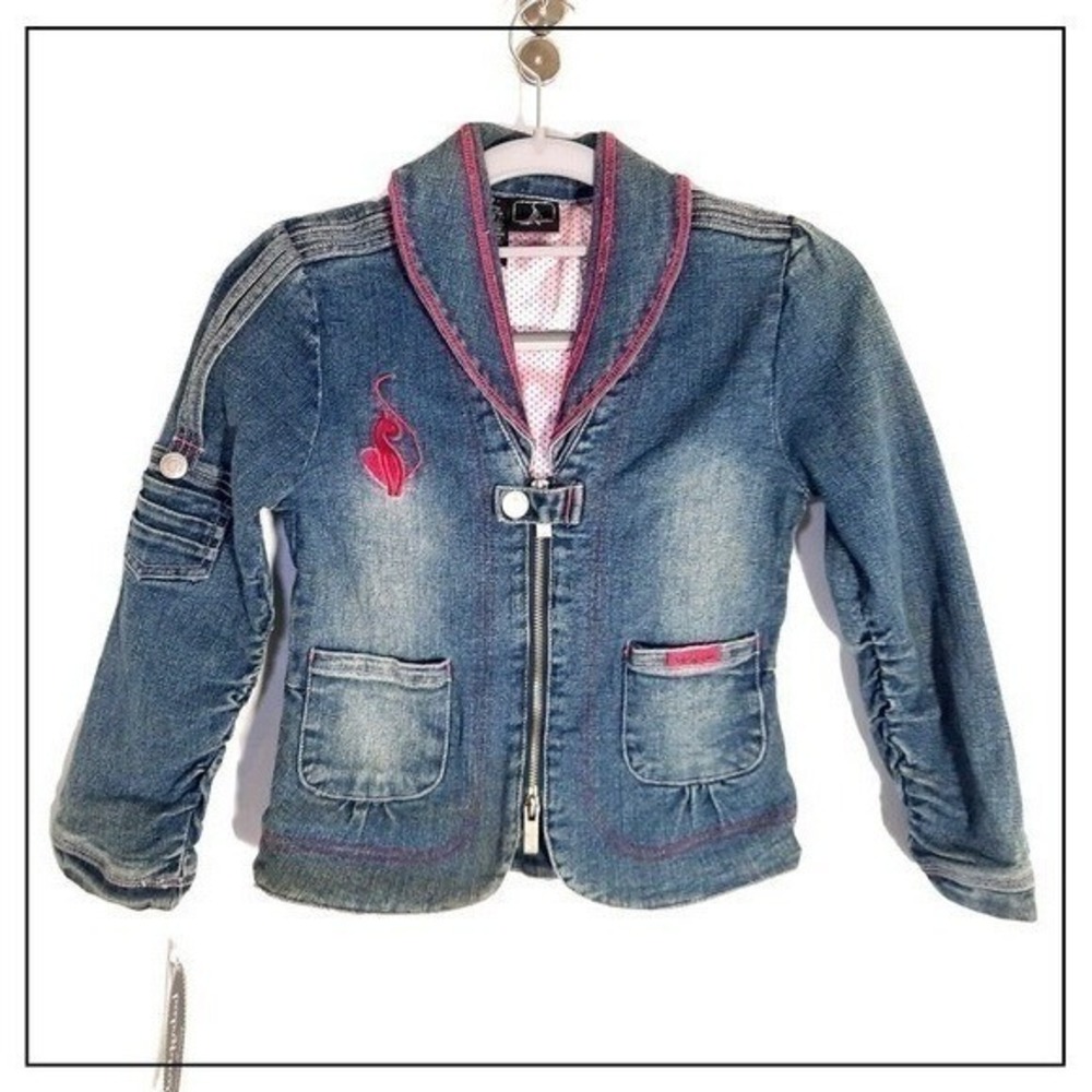 Baby Phat Jacket‎ Girls 6X Y2K Denim Logo Streetwear Trendy Layering Statement